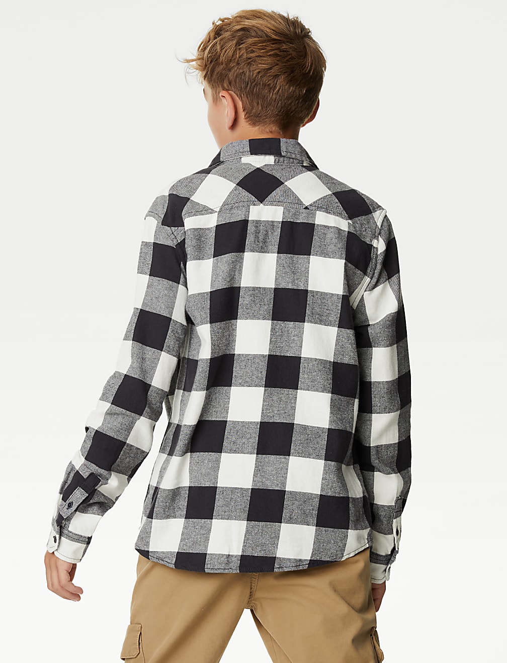 2pc Pure Cotton Checked Shirt and T-Shirt (6-16 Yrs)