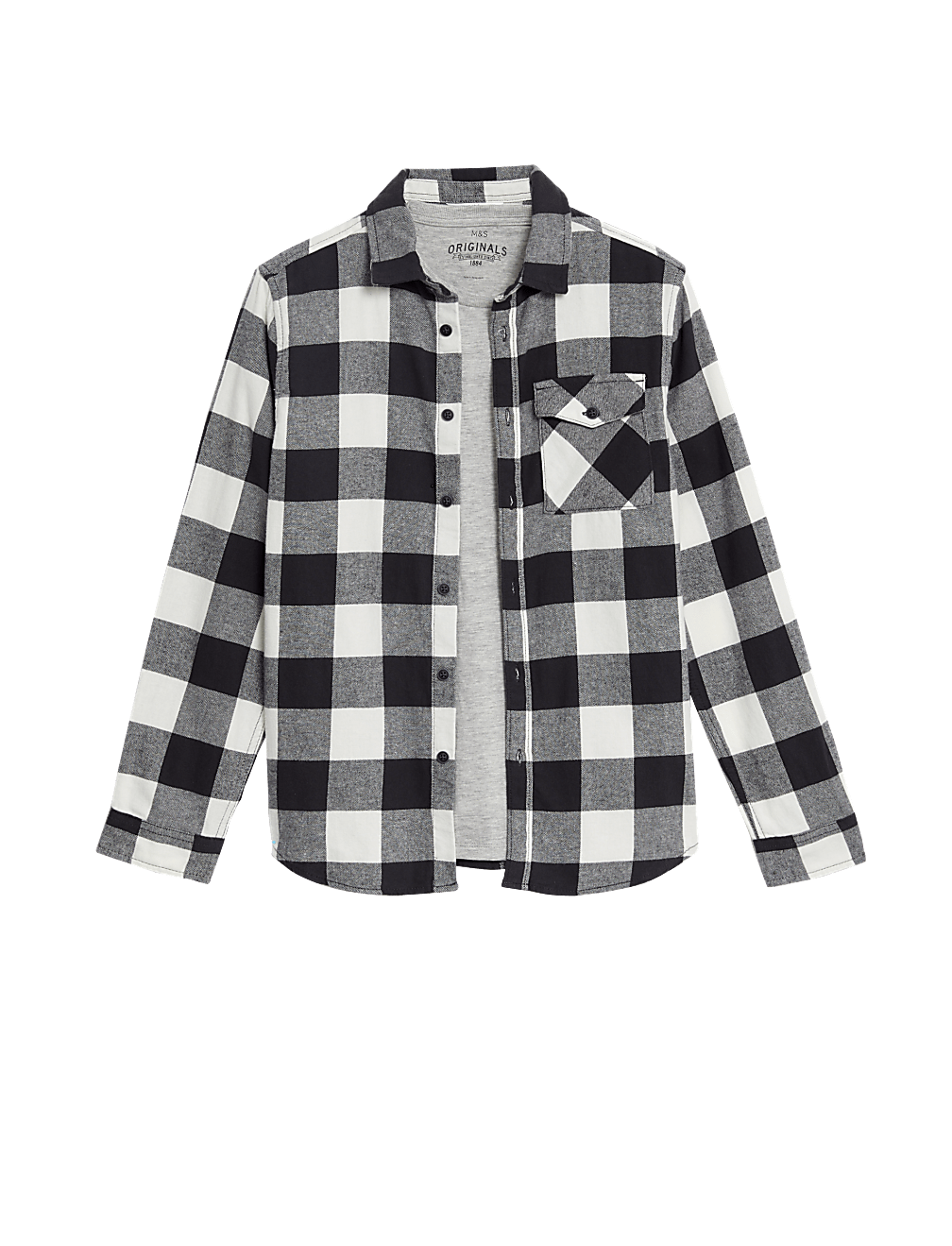 2pc Pure Cotton Checked Shirt and T-Shirt (6-16 Yrs)