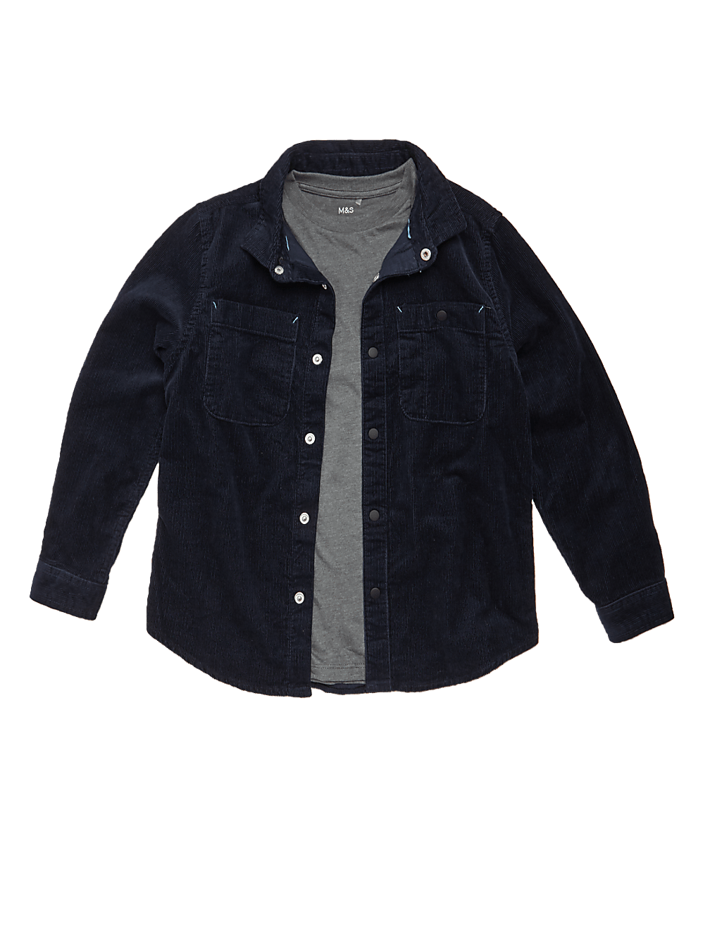 2 Piece Cotton Cord Shirt & T-Shirt Set (6-16 Yrs)