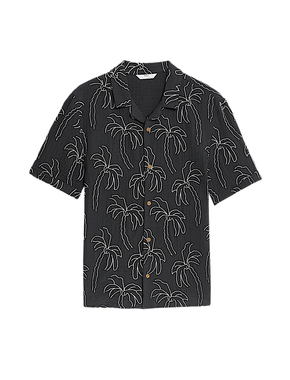 Pure Cotton Textured Palm Tree Shirt (2-16 Yrs)