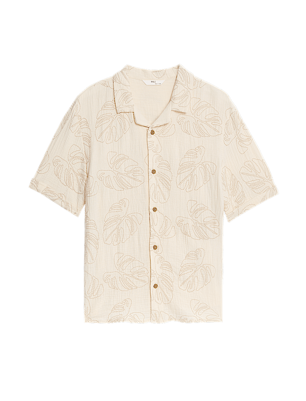 Pure Cotton Textured Palm Tree Shirt (2-16 Yrs)