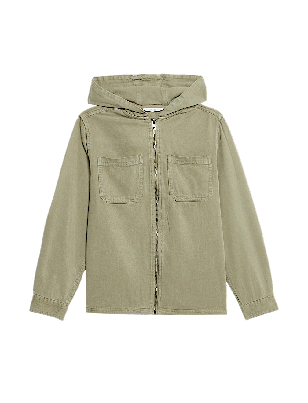Cotton Blend Hooded Zip Shacket (6-16 Yrs)