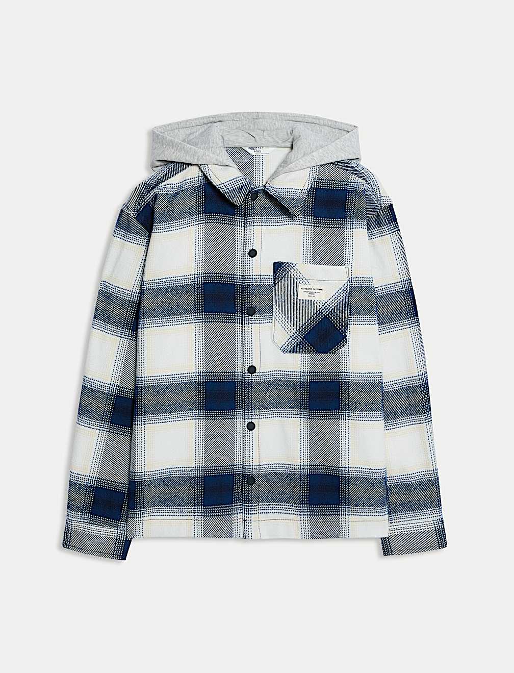 Cotton Rich Checked Hooded Shirt (6-16 Yrs)