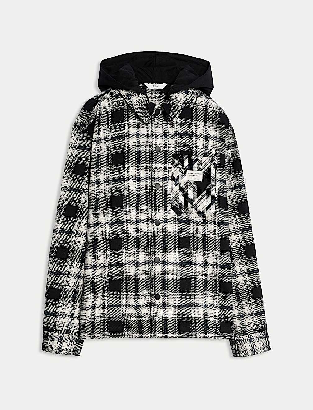 Cotton Rich Checked Hooded Shirt (6-16 Yrs)