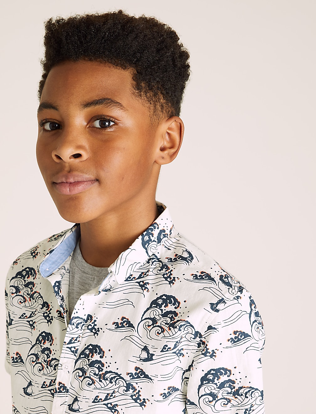 Pure Cotton Wave Print Shirt (6-16 Yrs)