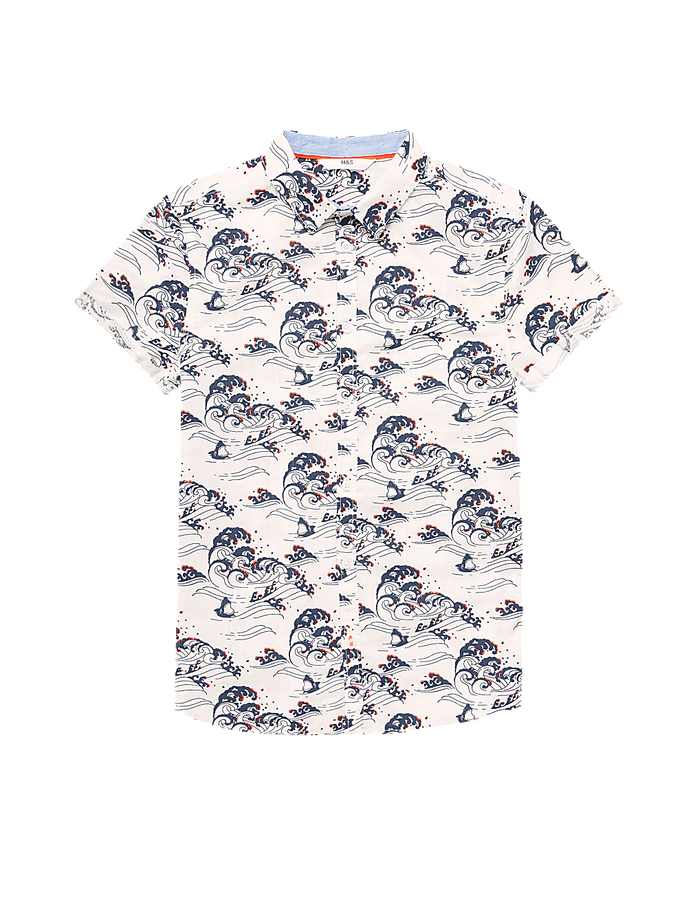 Pure Cotton Wave Print Shirt (6-16 Yrs)