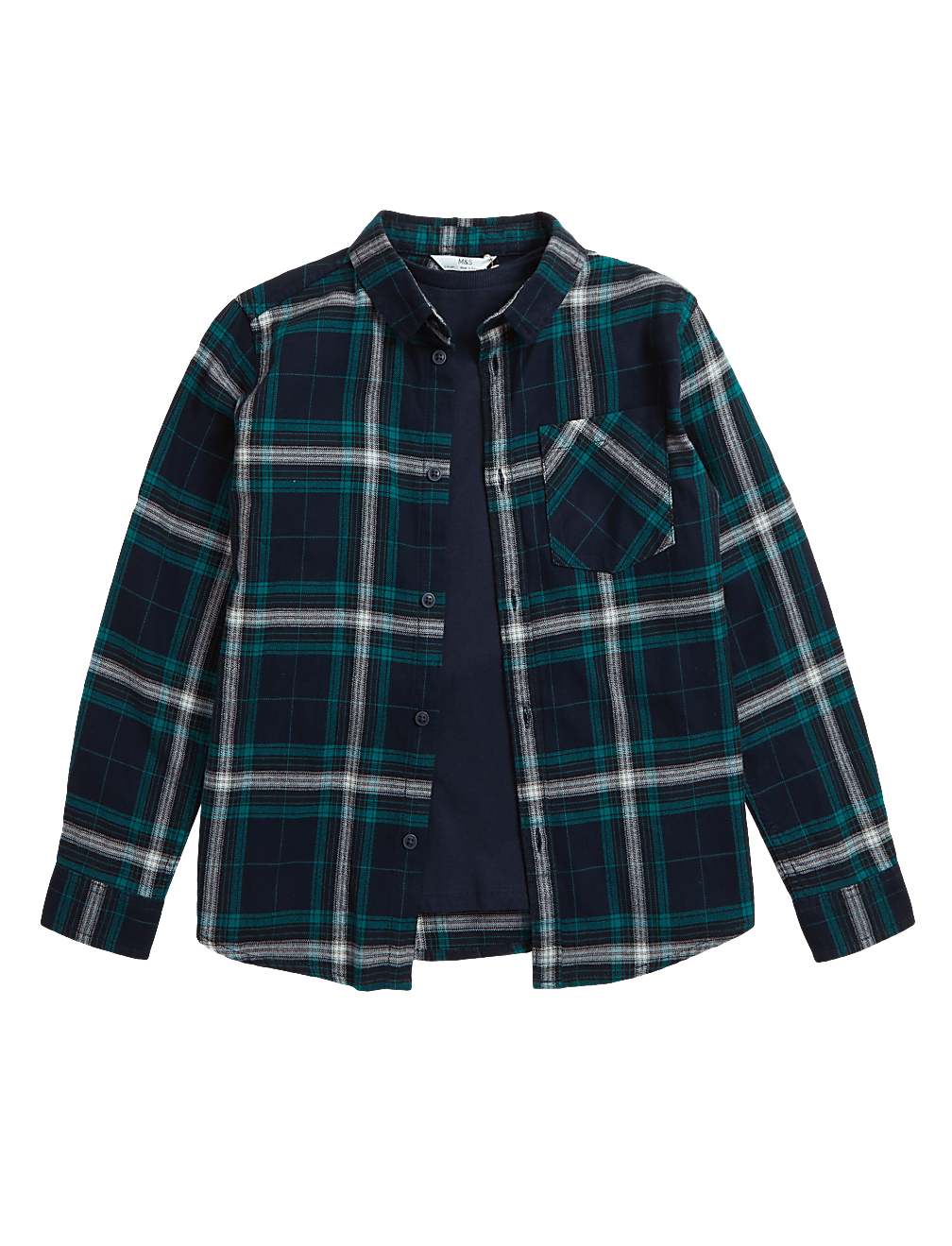 2pc Pure Cotton Shirt & T-Shirt (6-16 Yrs)