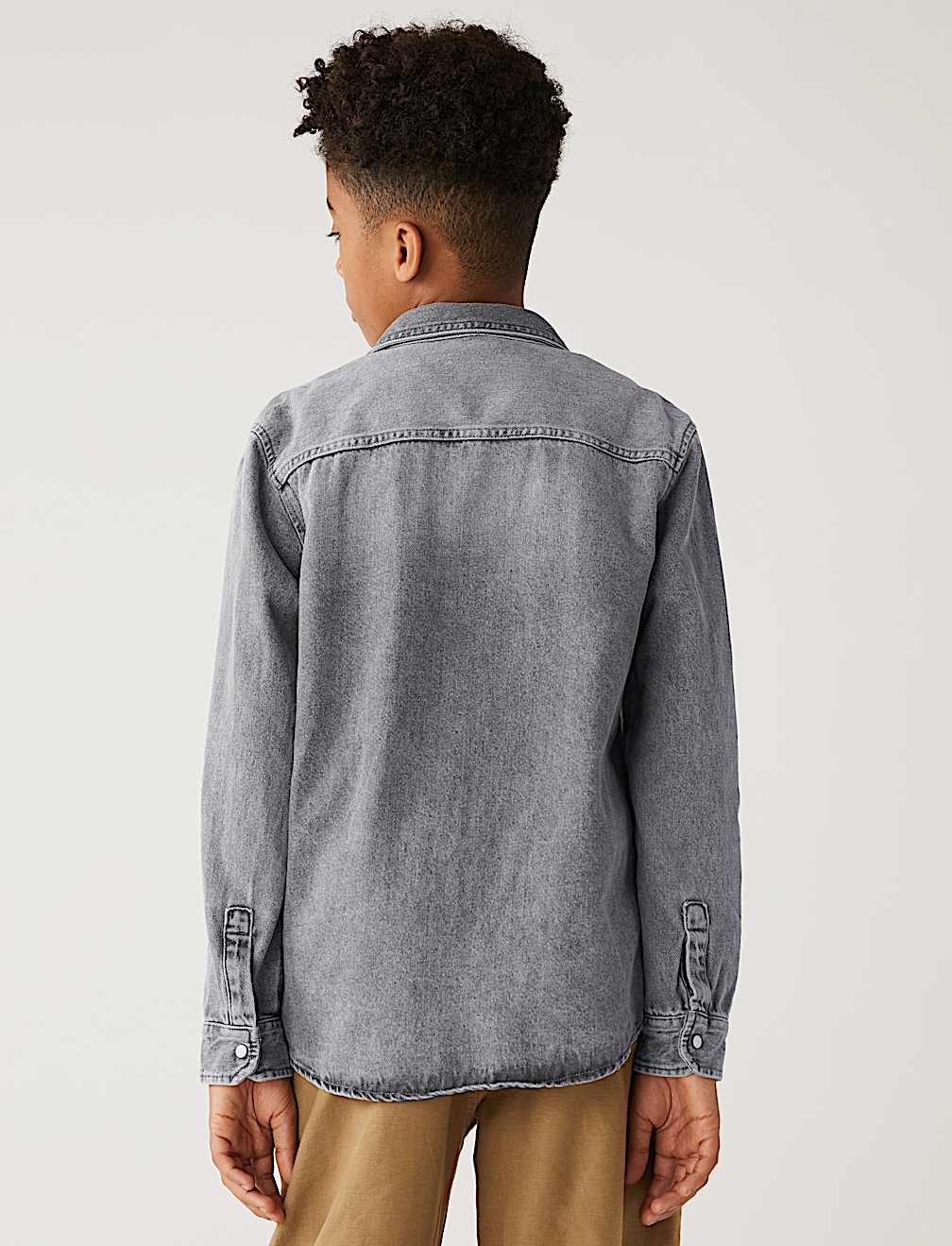 2pc Pure Cotton Denim Shirt with T-Shirt (6-16 Yrs)