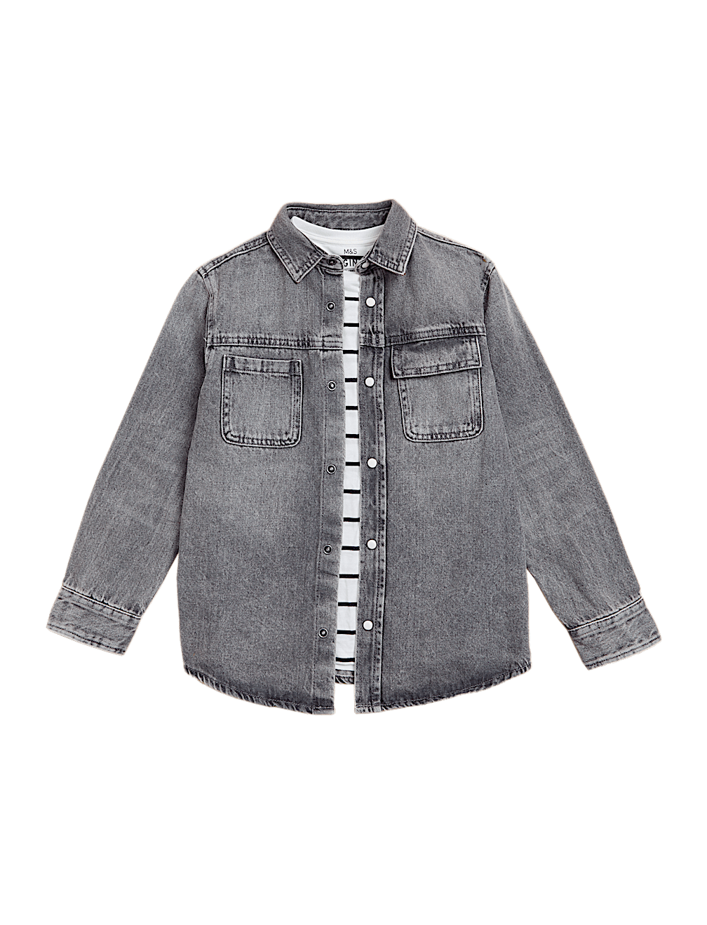 2pc Pure Cotton Denim Shirt with T-Shirt (6-16 Yrs)
