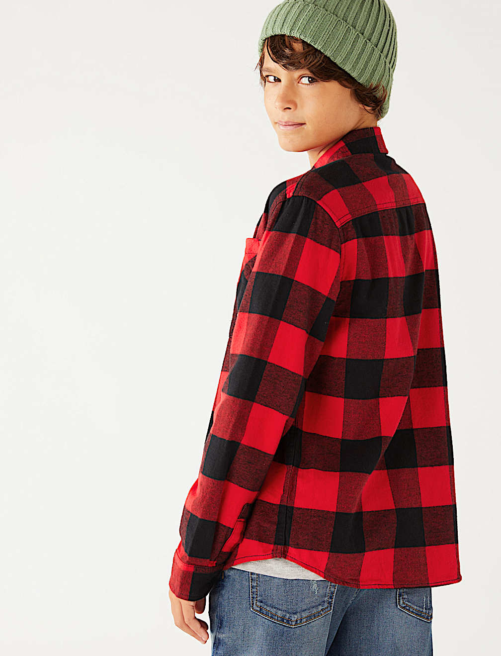 2pc Pure Cotton Checked Shirt and T-Shirt