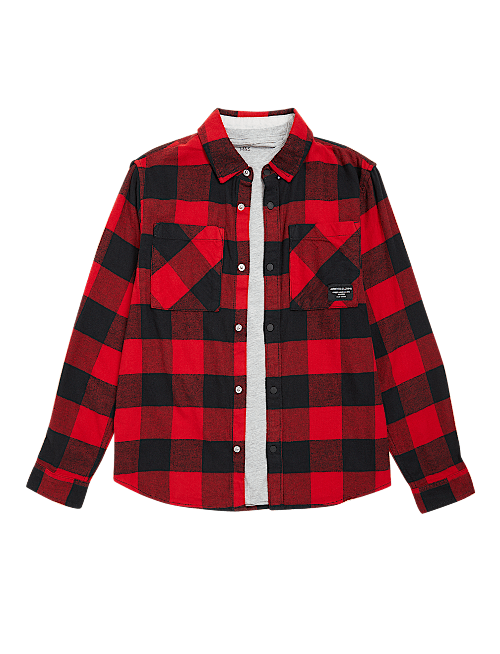 2pc Pure Cotton Checked Shirt and T-Shirt