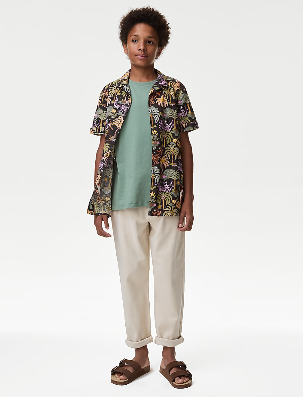 2pc Pure Cotton Printed Shirt & T-Shirt Set (6-16 Yrs)