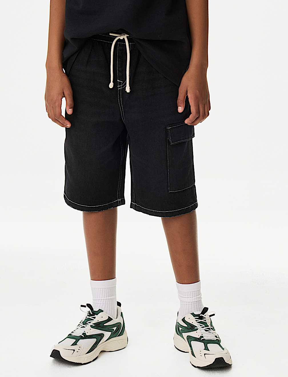 Contrast Stitch Denim Shorts (6-16 Yrs)