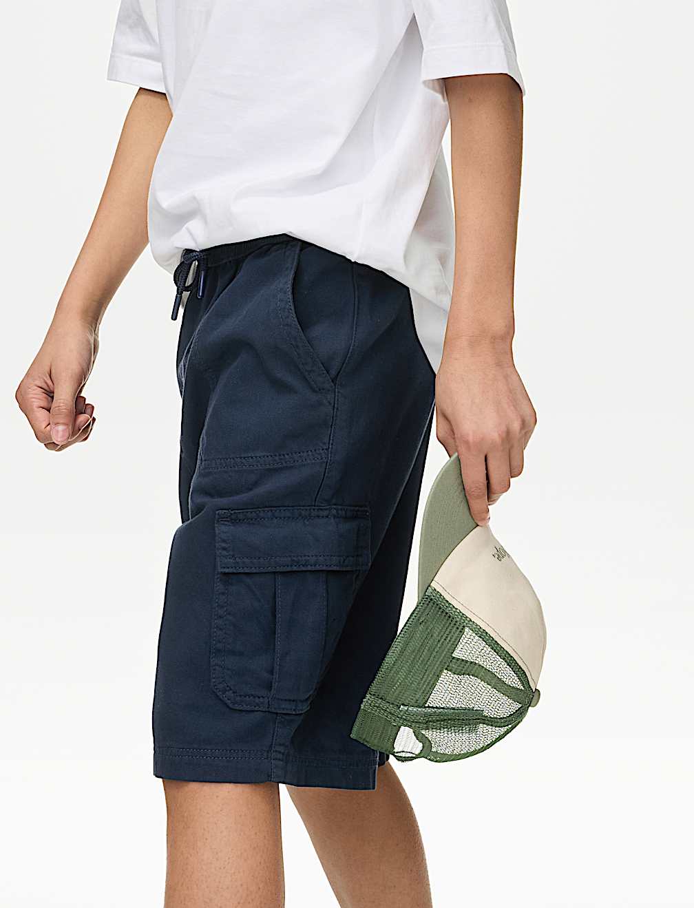 Pure Cotton Cargo Shorts (6-16 Yrs)