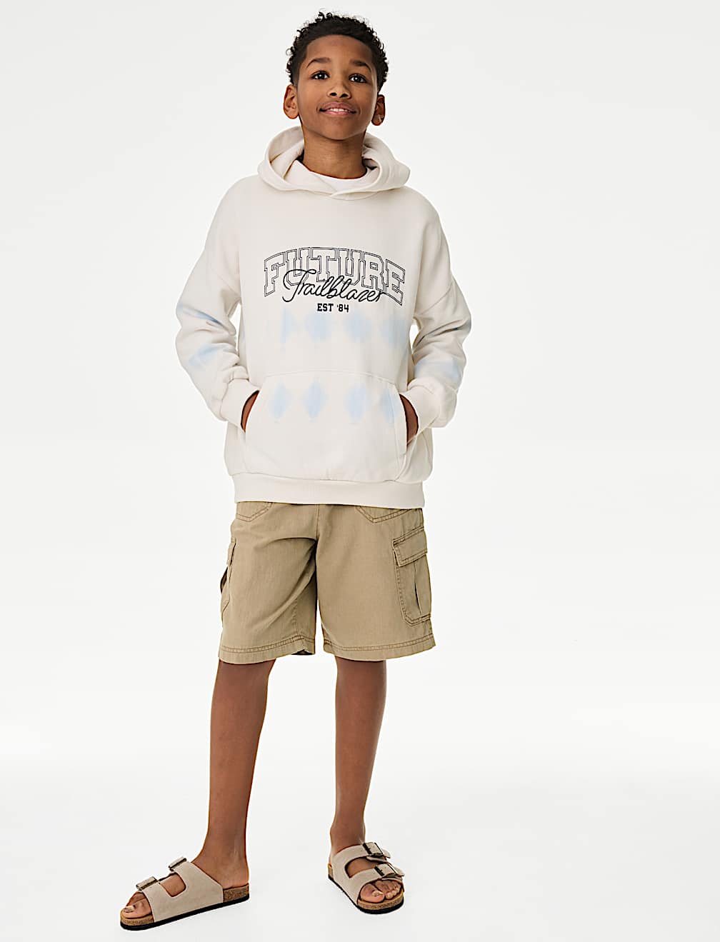 Pure Cotton Cargo Shorts (6-16 Yrs)