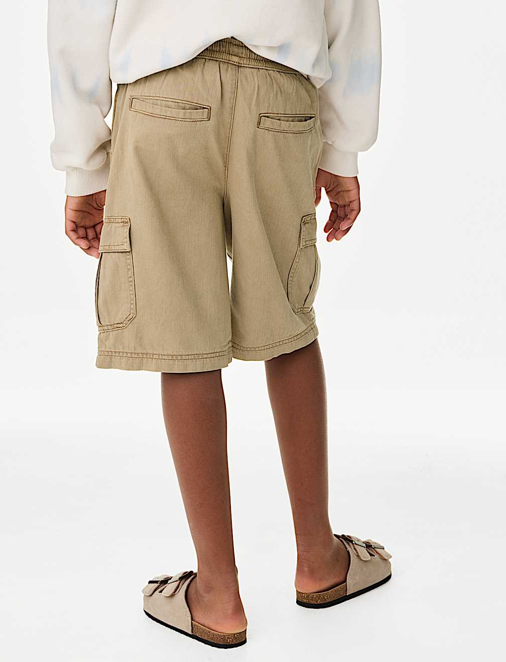 Pure Cotton Cargo Shorts (6-16 Yrs)