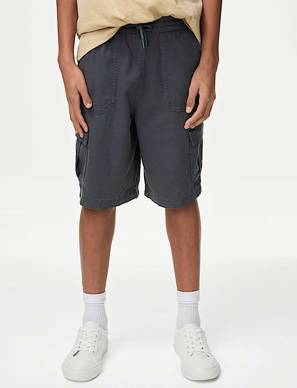 Pure Cotton Cargo Shorts (6-16 Yrs)
