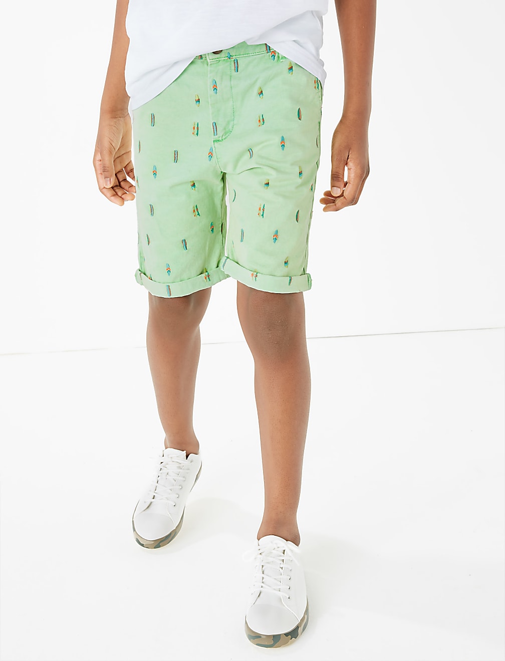 Cotton Embroidered Chino Shorts (6-16 Yrs)