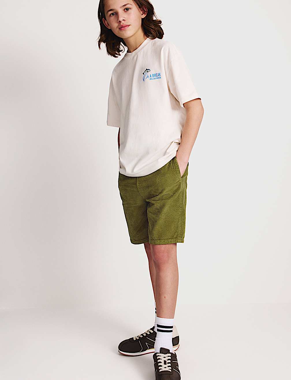 Pure Cotton Corduroy Shorts (6-16 Yrs)