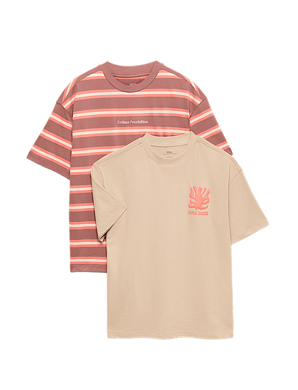 2 Pack Pure Cotton Graphic T-Shirts (6-16 Yrs)