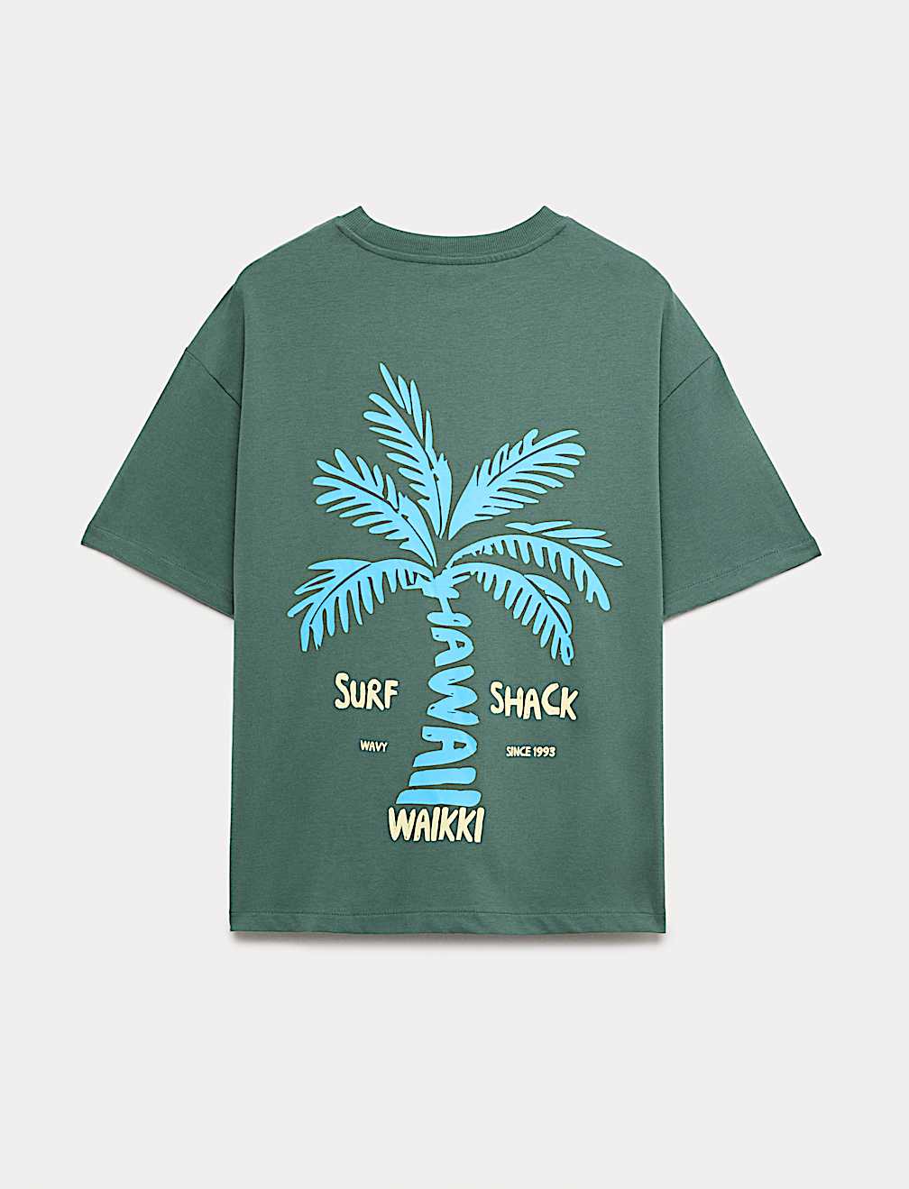 Pure Cotton Hawaii Surf Graphic T-Shirt (6-16 Yrs)