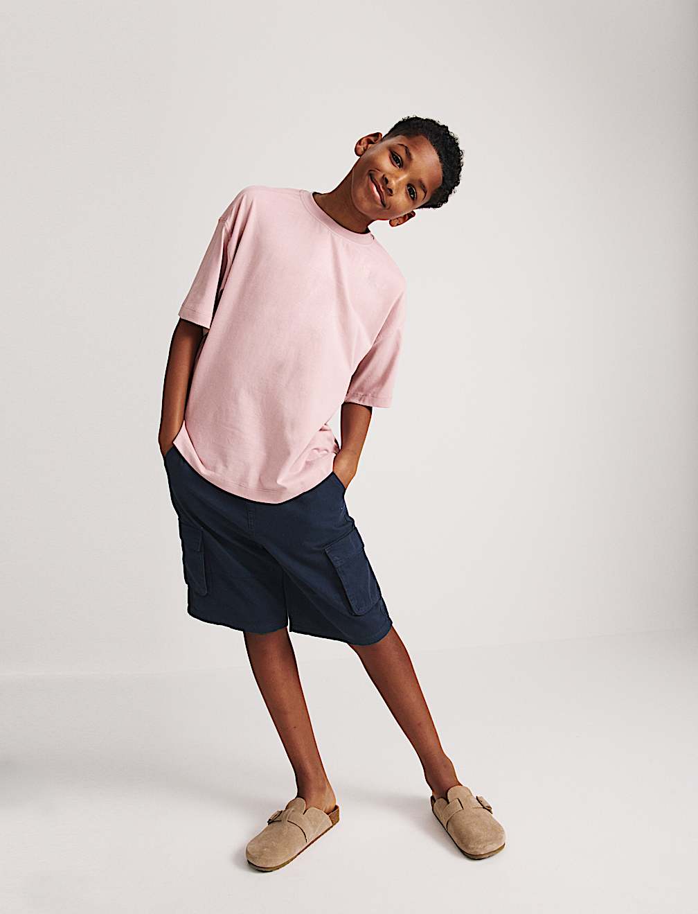 Pure Cotton Cargo Shorts (6-16 Yrs)