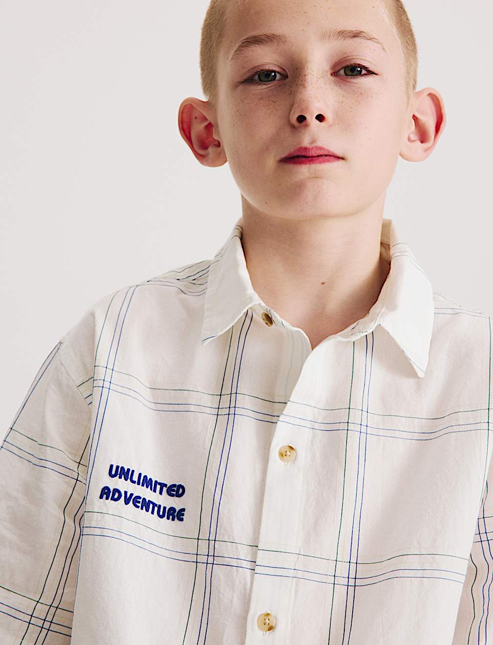 Pure Cotton Textured Check Shirt (6-16 Yrs)