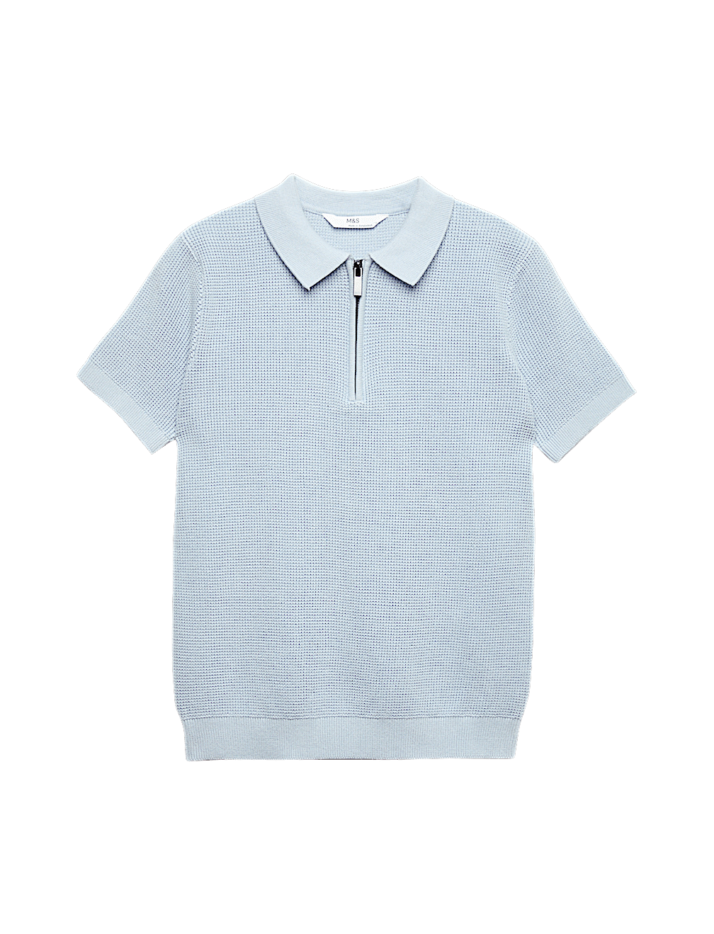 Pure Cotton Waffle Knitted Polo Shirt (6-16 Yrs)
