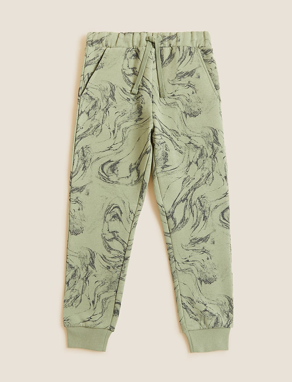 Cotton Rich Marble Print Joggers