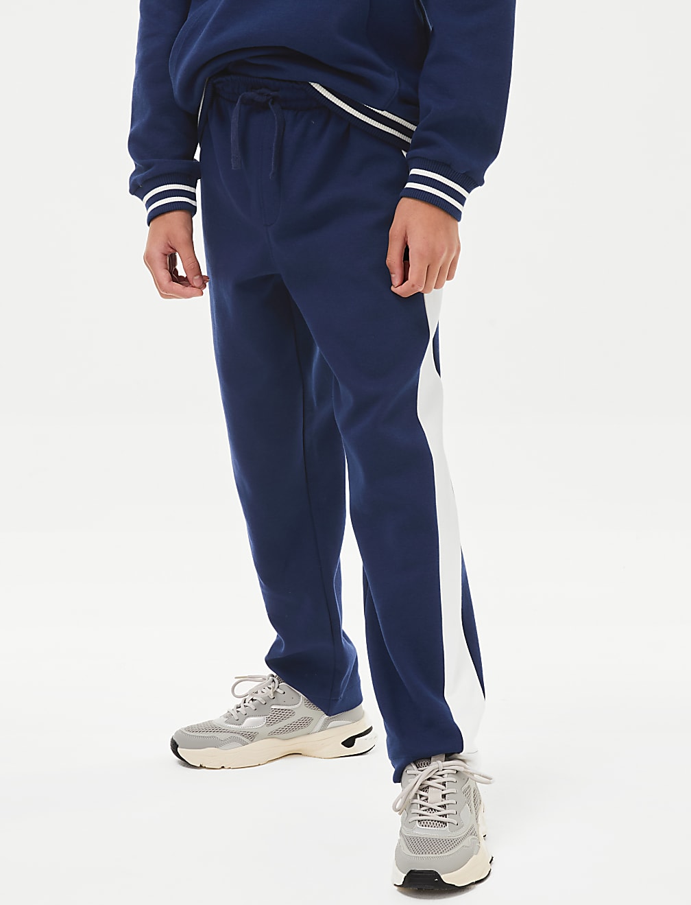 Cotton Rich Side Stripe Joggers (6-16 Yrs)