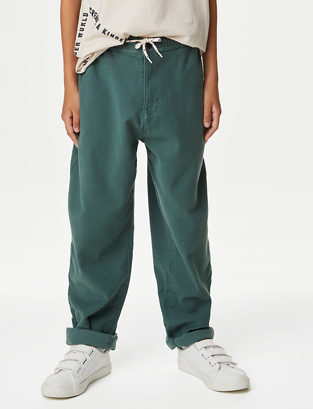 Relaxed Cotton Rich Elasticated Waist Chinos (6-16 Yrs)