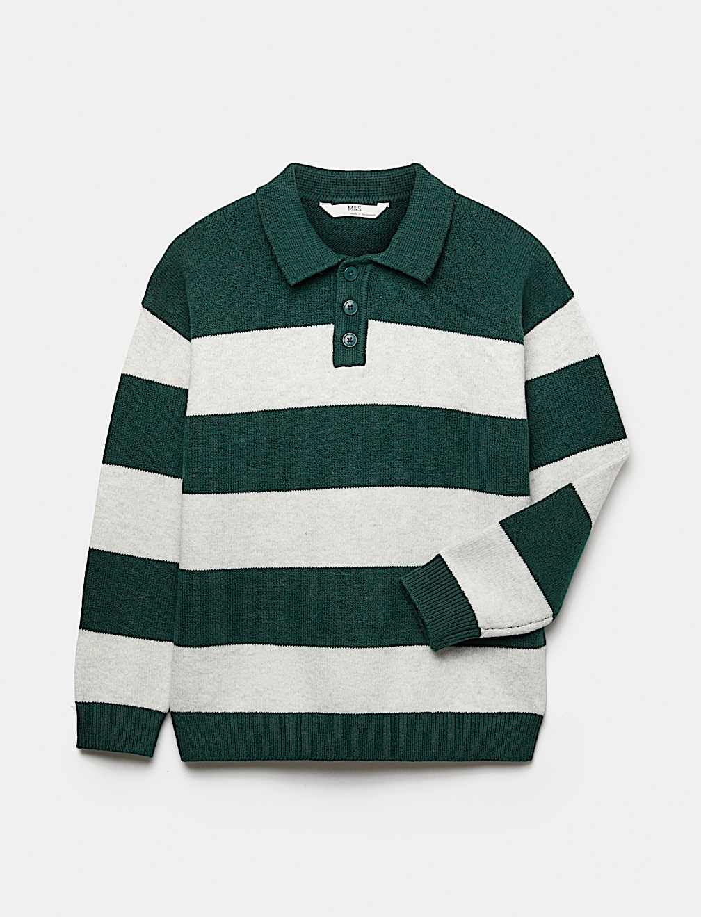 Cotton Rich Striped Knitted Rugby Jumper (6-16 Yrs)