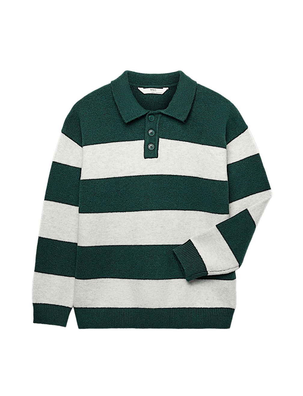 Cotton Rich Striped Knitted Rugby Jumper (6-16 Yrs)