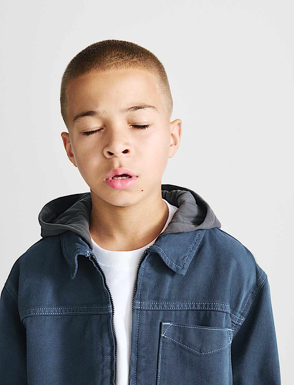 Cotton Rich Hooded Zip Shirt (6-16 Yrs)