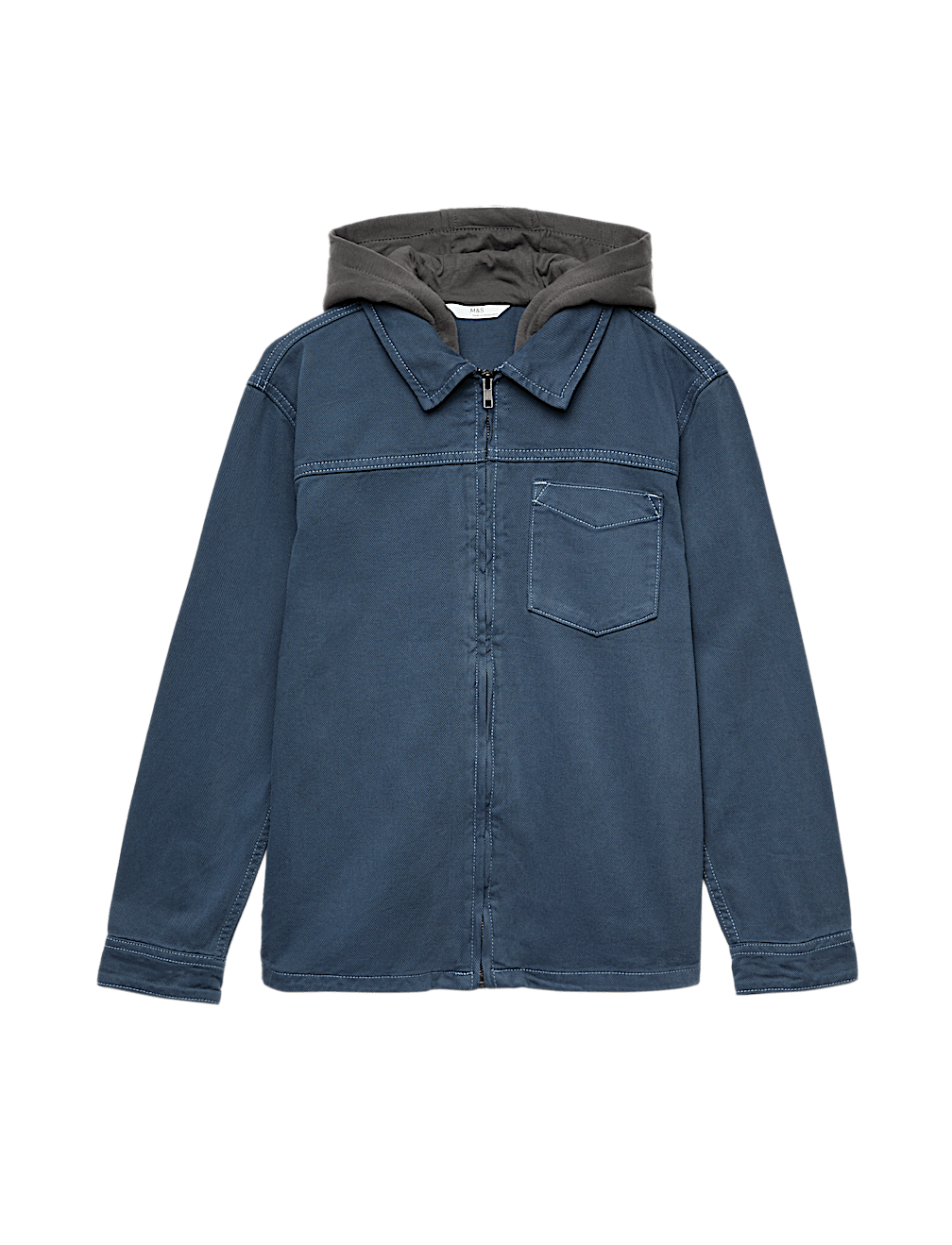 Cotton Rich Hooded Zip Shirt (6-16 Yrs)