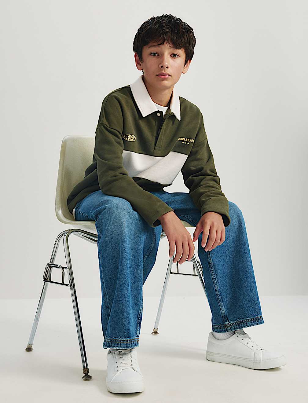 Cotton Rich Rugby Sweatshirt (6-16 Yrs)