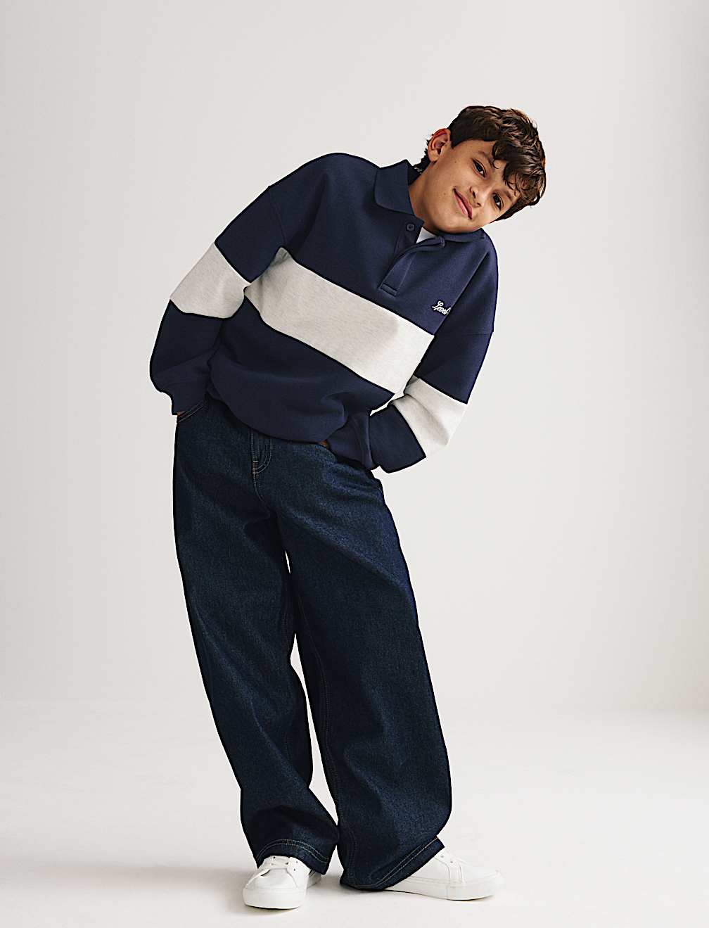 Cotton Rich Colourblock Rugby Sweatshirt (6-16 Yrs)