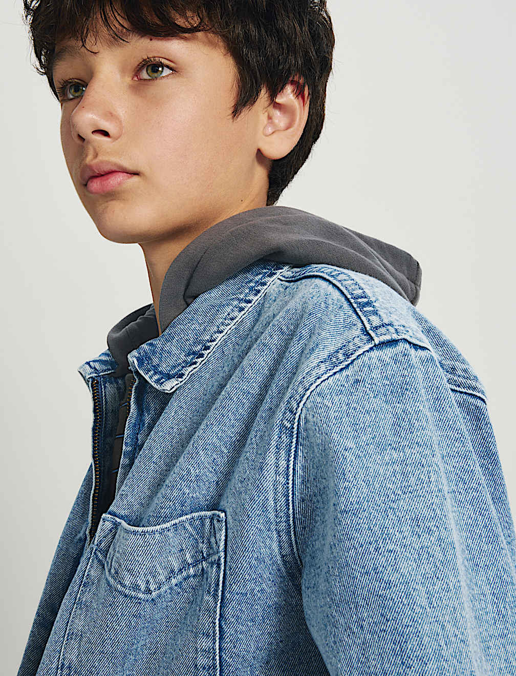 Hooded Denim Shirt (6-16 Yrs)