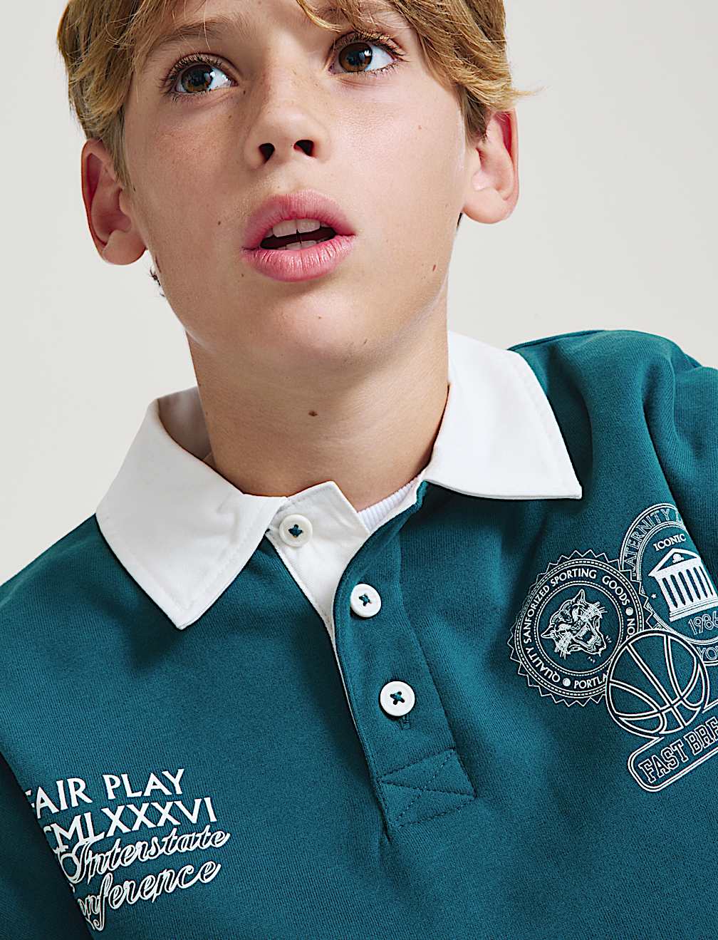 Cotton Rich Rugby Sweatshirt (6-16 Yrs)