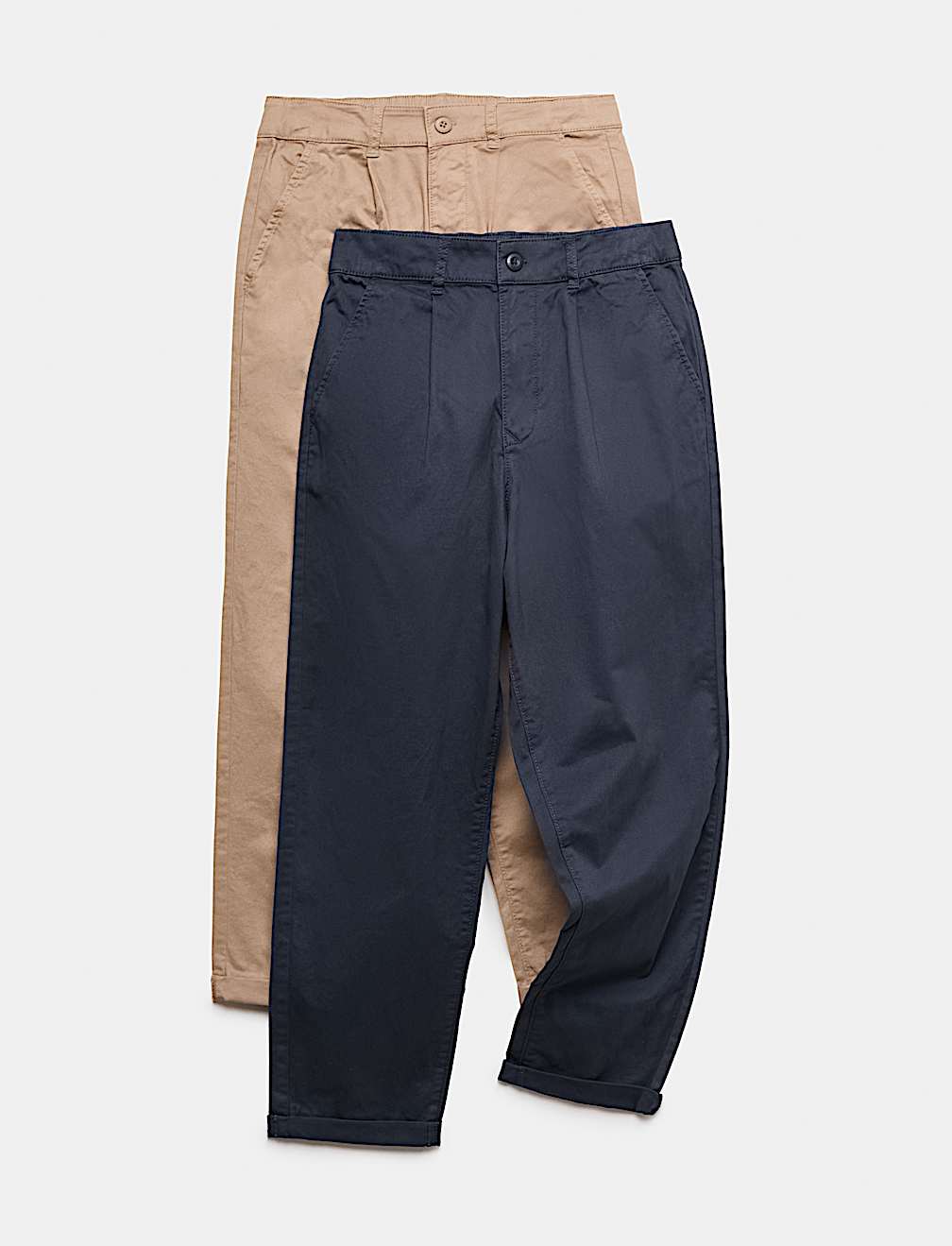 2 Pack Cotton Rich Chino Trousers (6-16 Yrs)