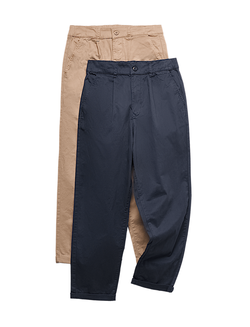2 Pack Cotton Rich Chino Trousers (6-16 Yrs)