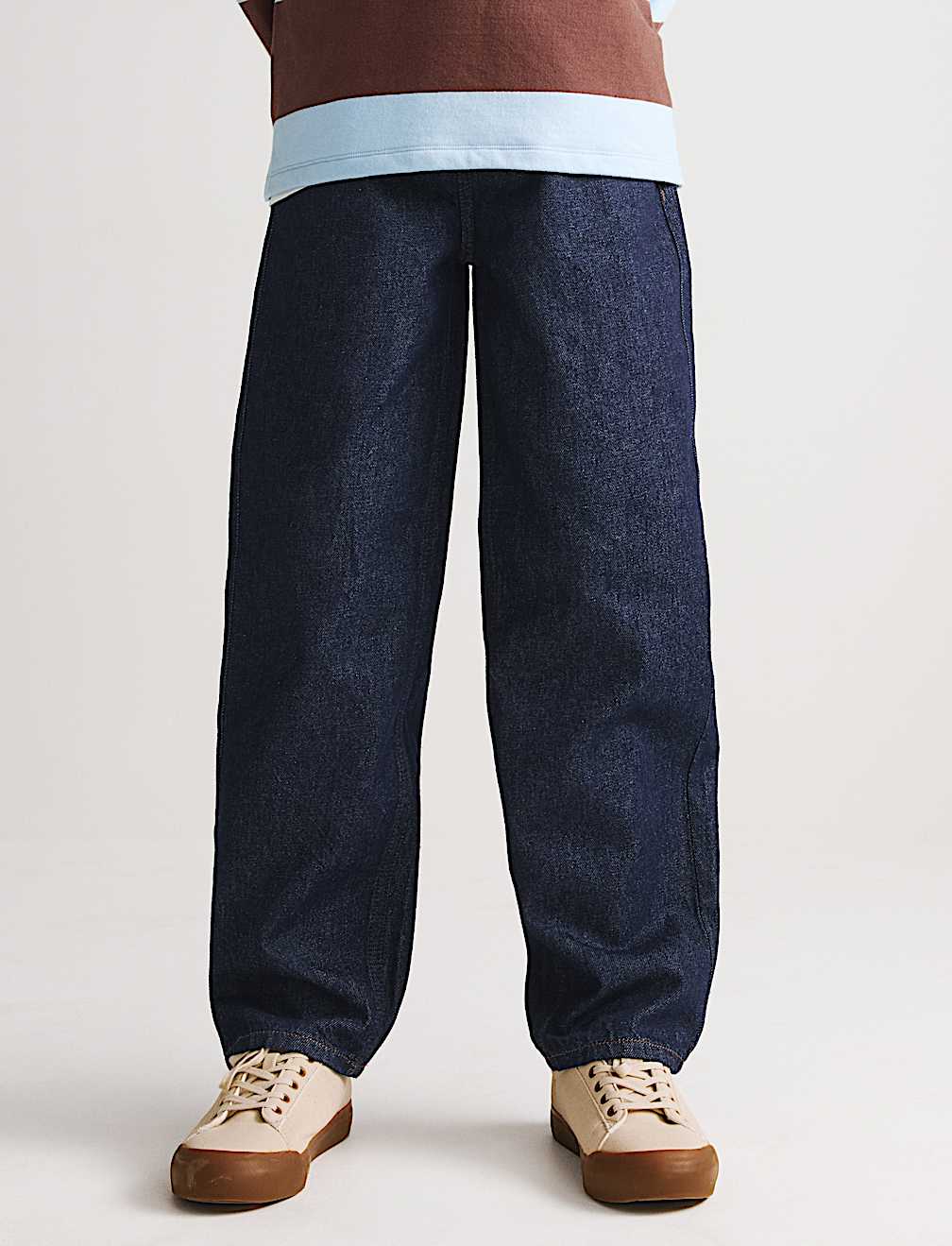 Relaxed Baggy Pure Cotton Jeans (6-16 Yrs)
