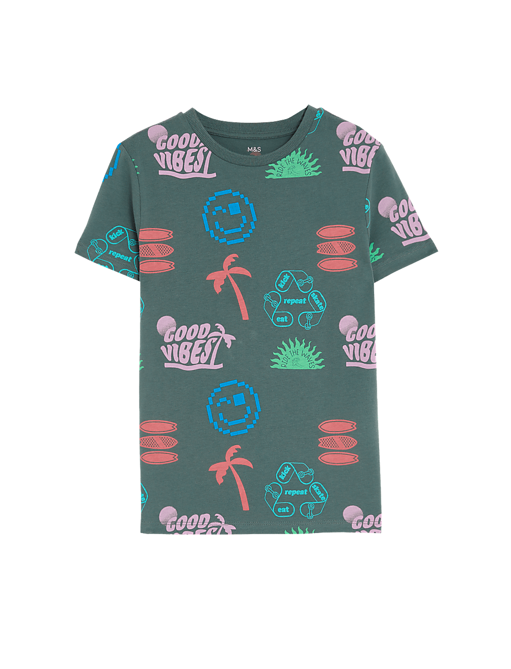 Pure Cotton Patterned T-Shirt