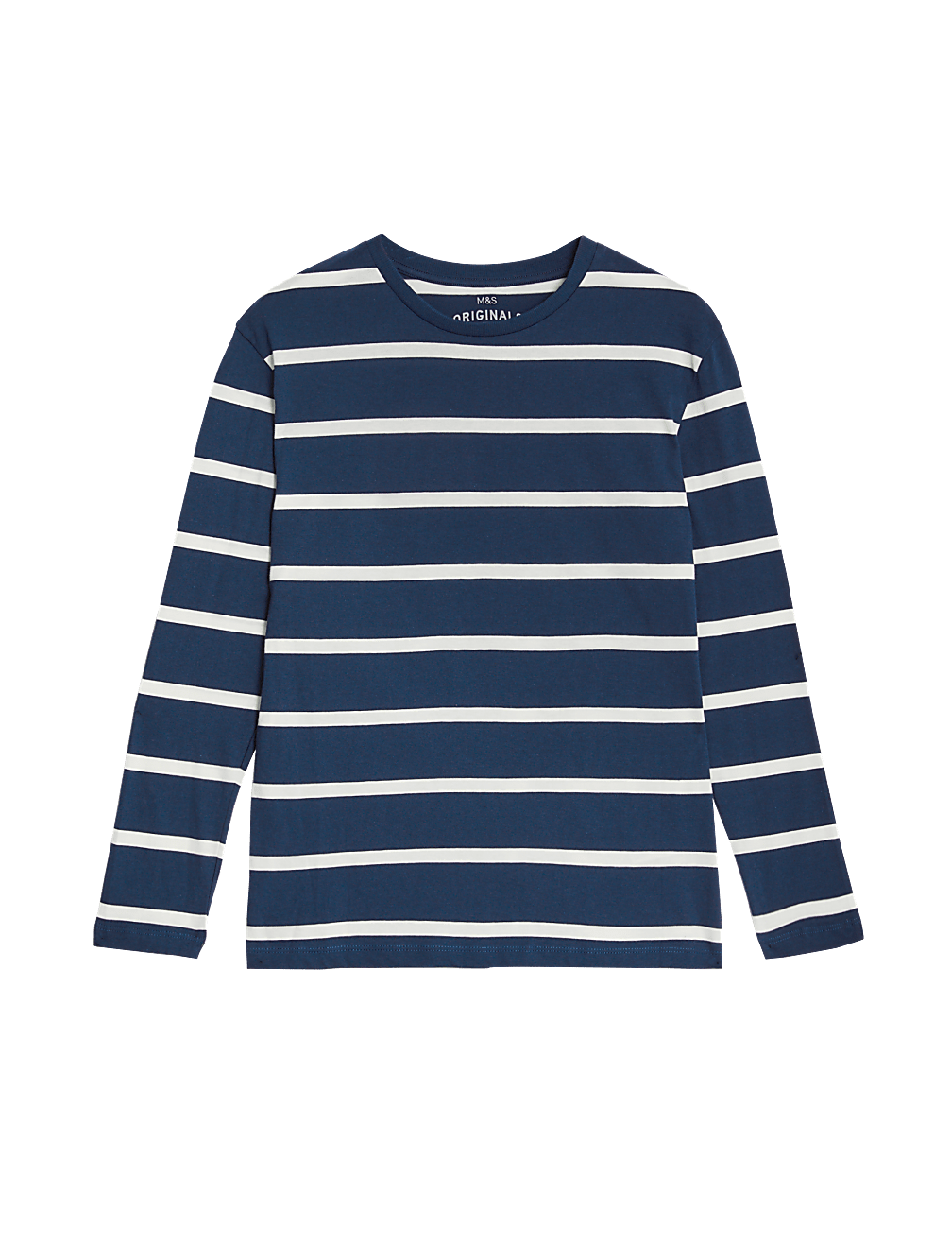 Cotton Mix Stripes Round Neck T-Shirt