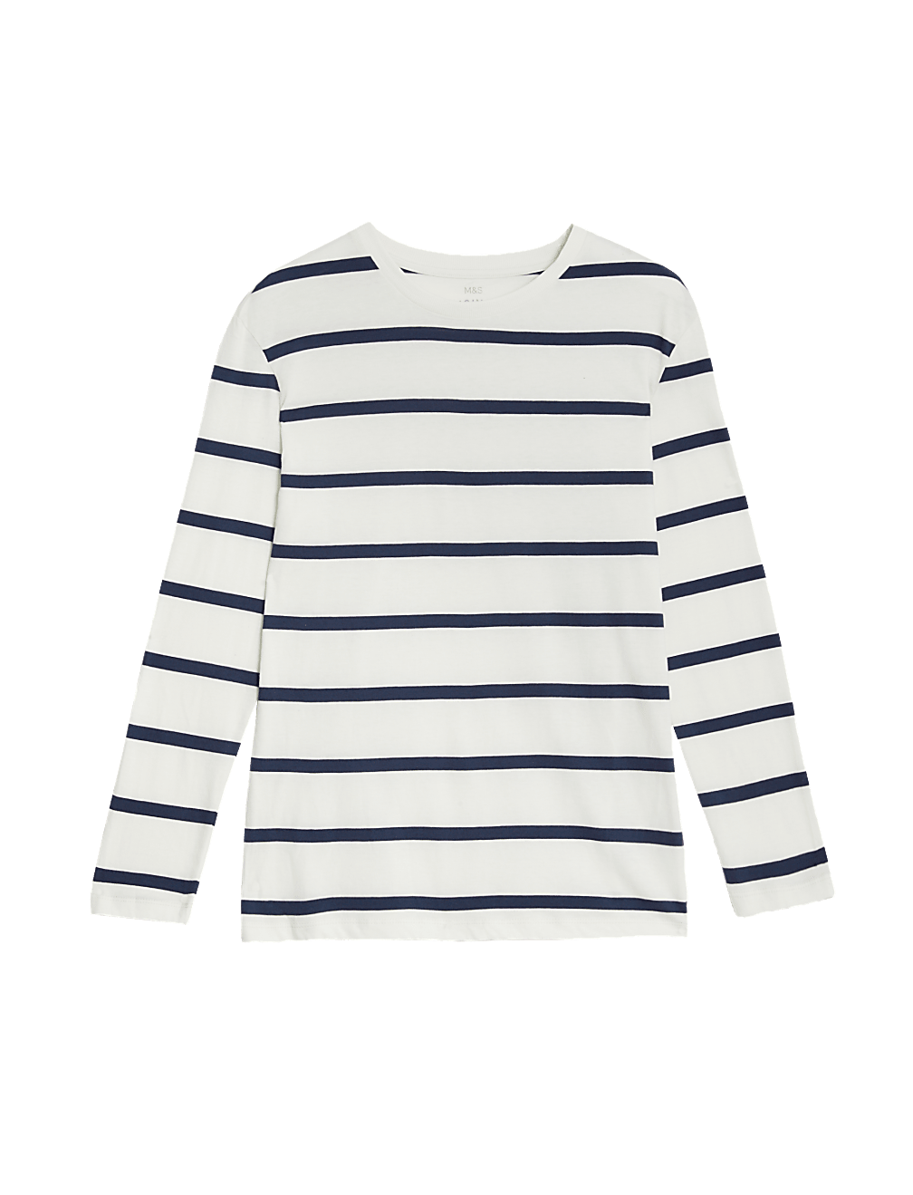 Cotton Mix Stripes Round Neck T-Shirt