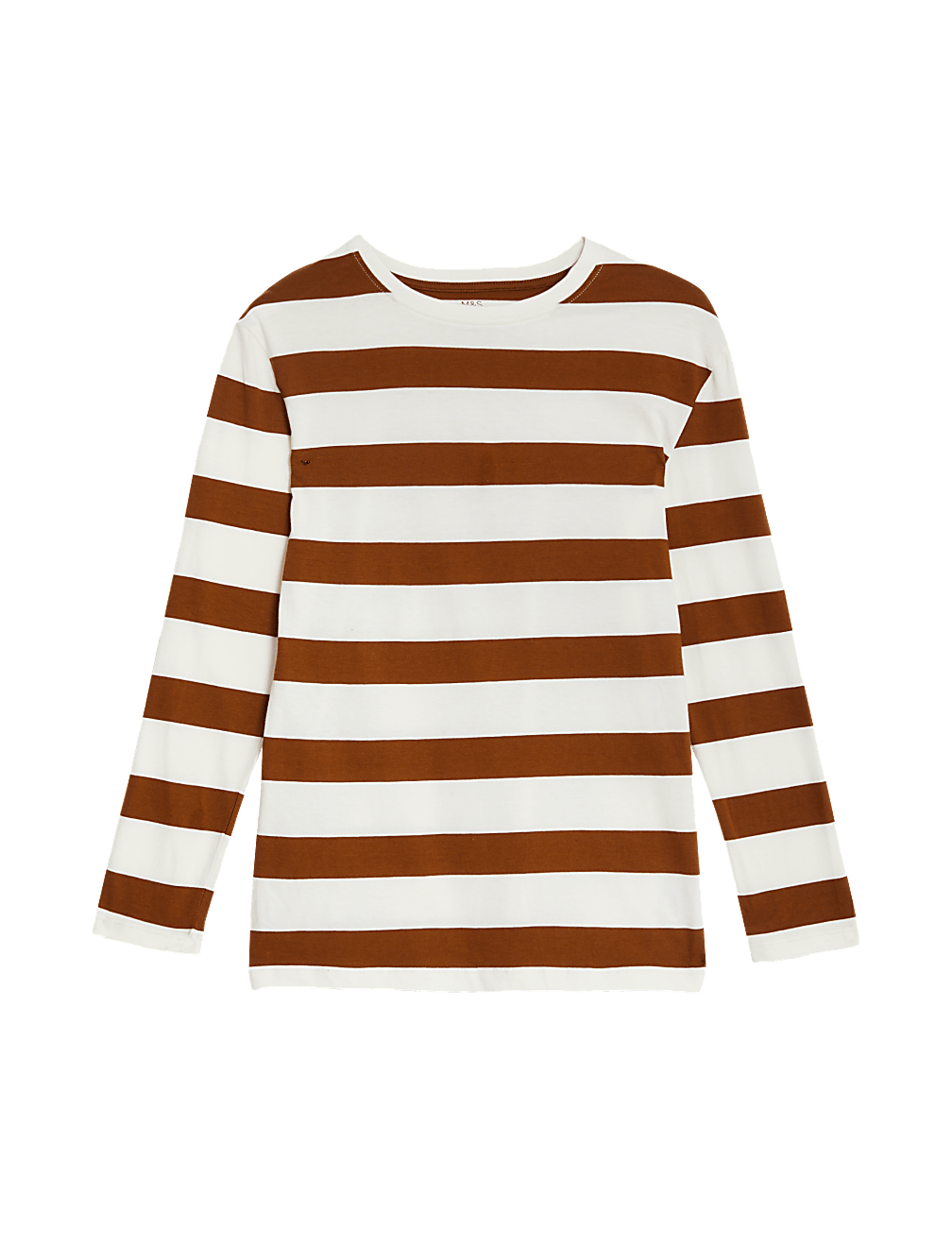 Cotton Mix Stripes Round Neck T-Shirt
