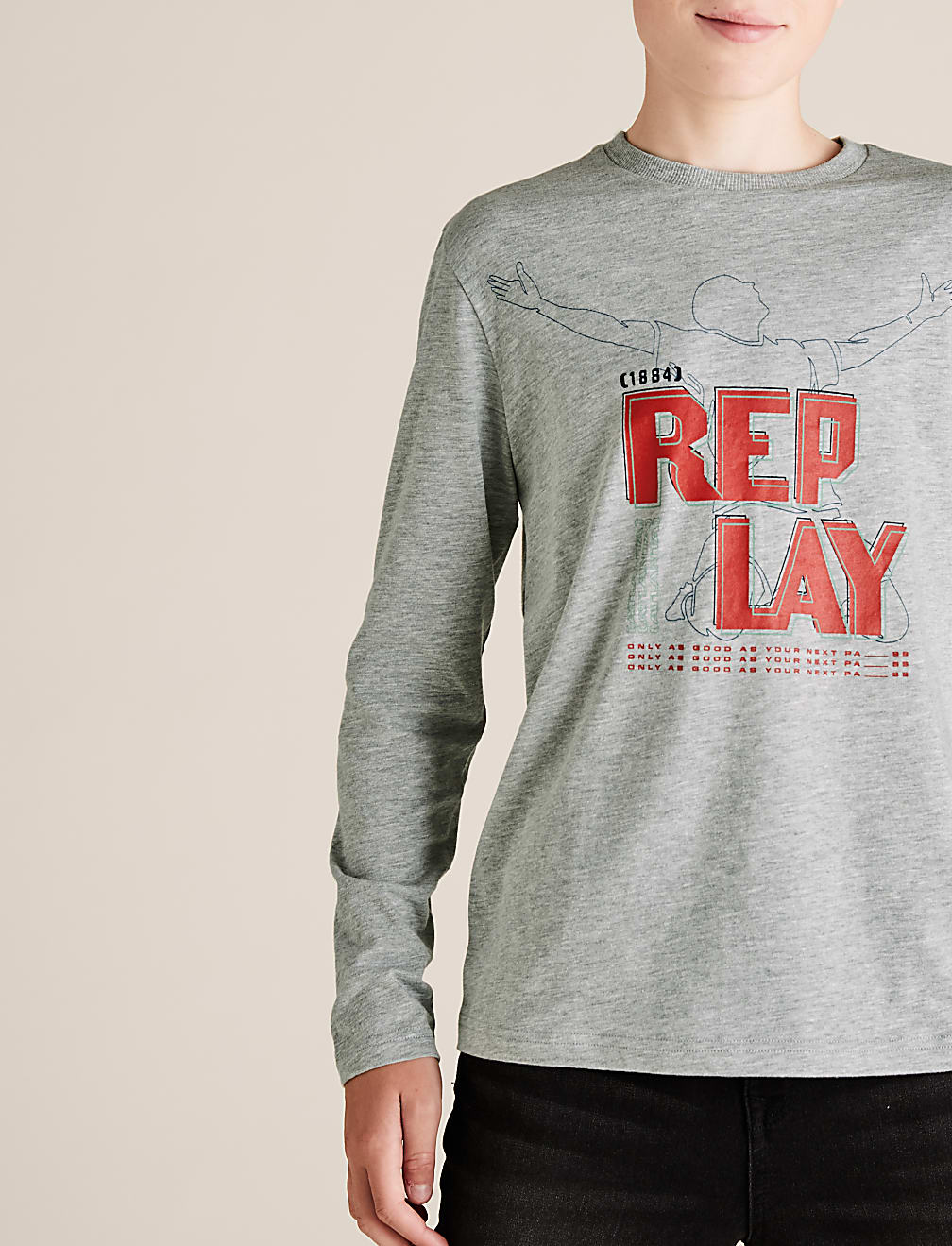 Cotton Long Sleeved Replay Top (6-16 Yrs)