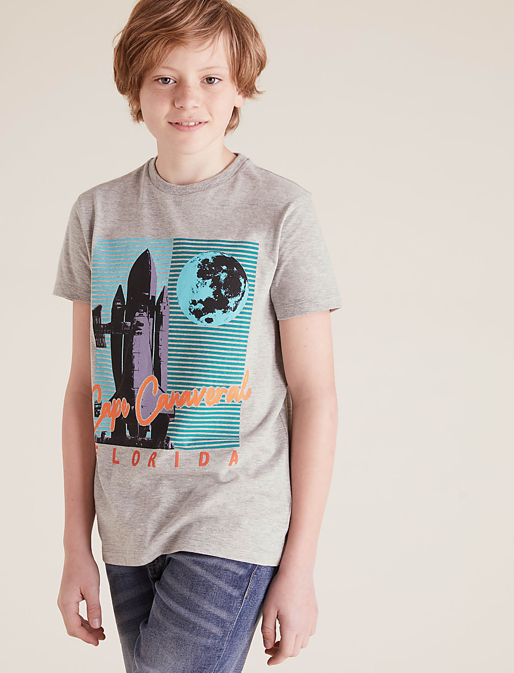 Cotton Space Print T-Shirt