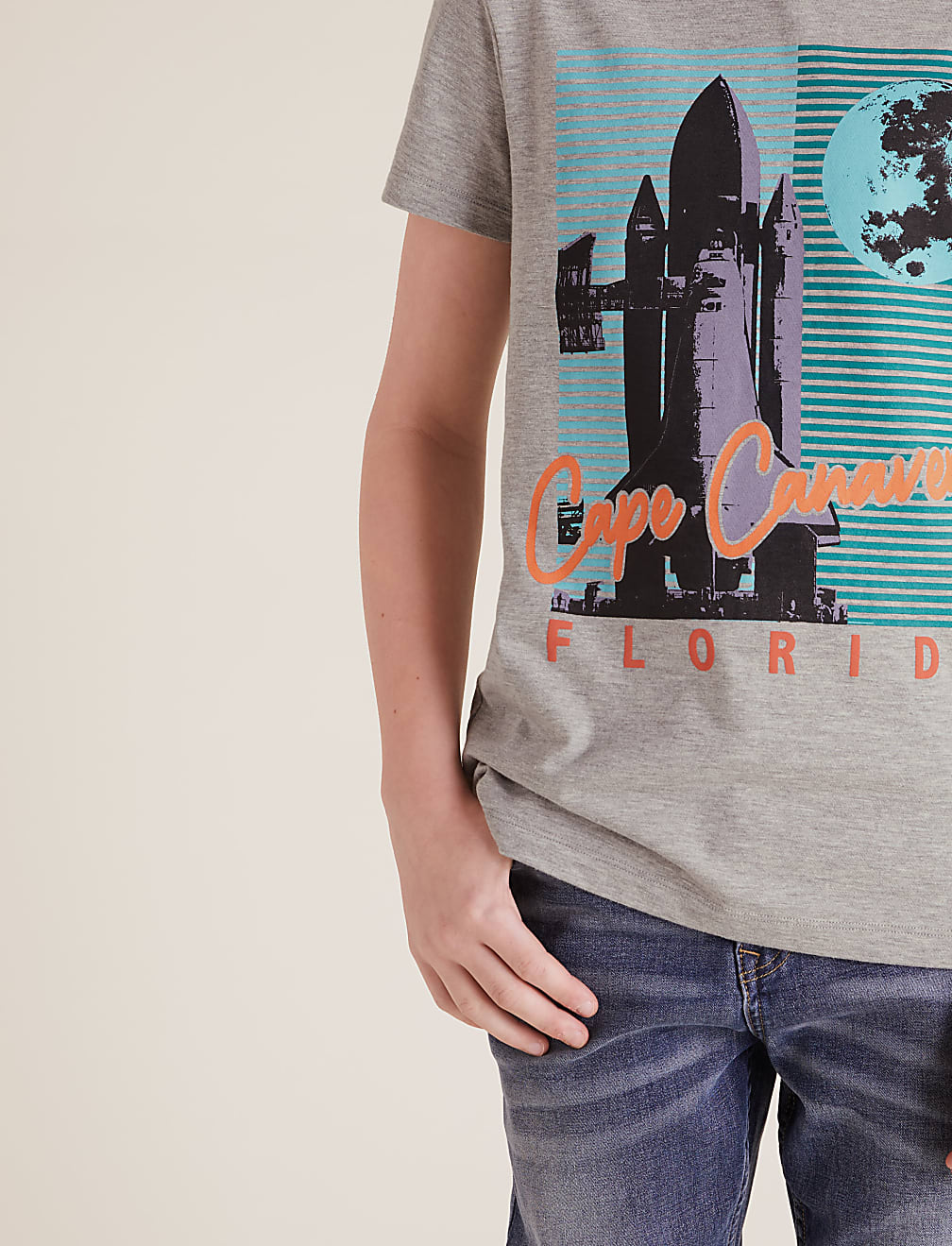 Cotton Space Print T-Shirt