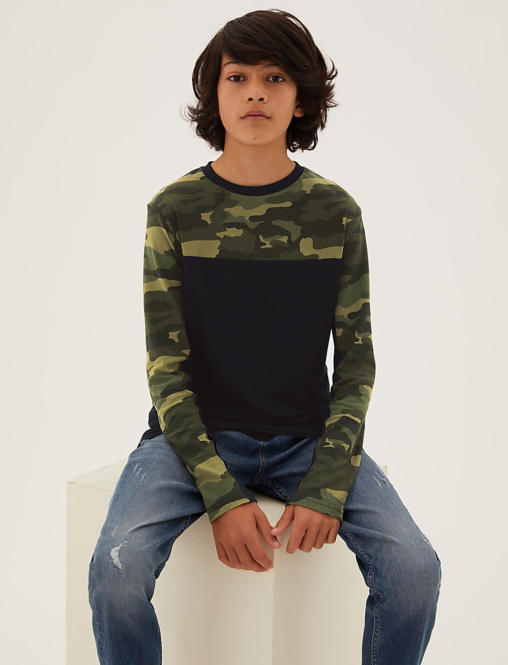 Pure Cotton Camouflage Top (6-16 Yrs)